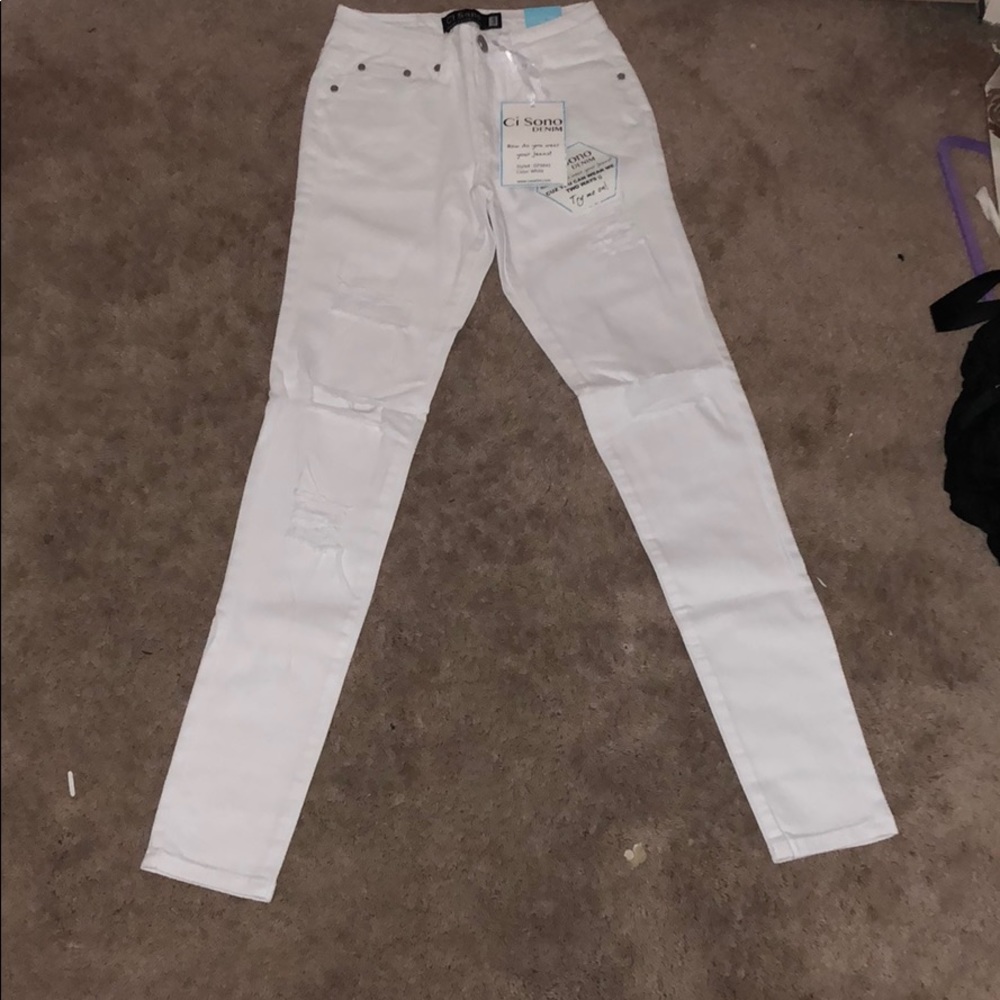 white ripped jeans